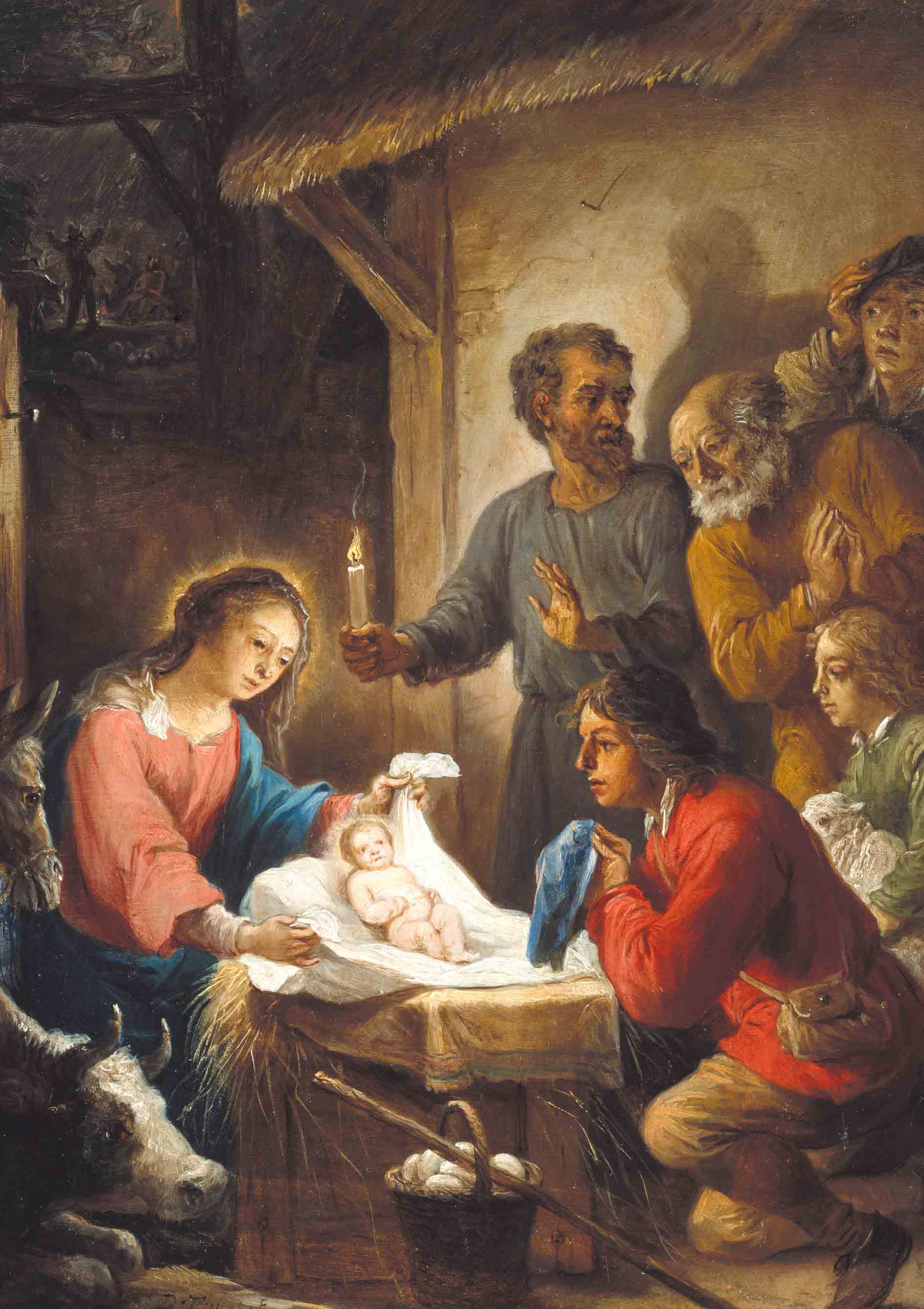  Kunst-Klappkarte - Geburt Christi