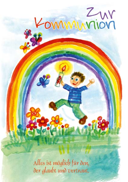Klappkarte - Regenbogen-Segen